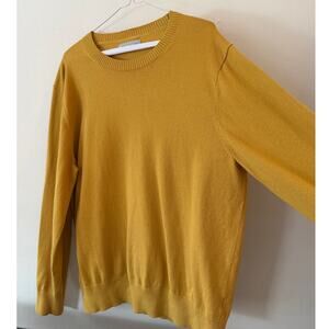 Everlane Mustard Yellow Lightweight Crewneck Sweater